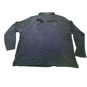 Polo Ralph Lauren 1/4 Zip Sweater Mens Adult XXL Gray Pullover Warm Estate Rib